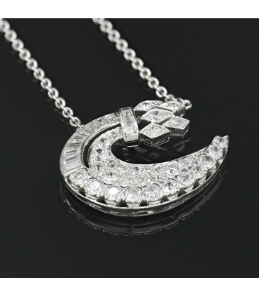 Pendentif or, platine et diamants