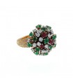 Diamonds, rubies, emeralds and gold ring