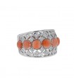 Bague or, corail et diamants