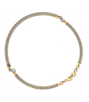 Cartier stainless steel and gold necklace
