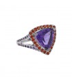 Mauboussin Tellement Subtile pour moi amethyste, color sapphires and gold ring