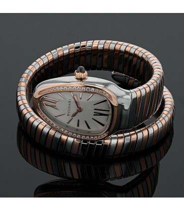 Bulgari Serpenti gold and stainless steel watch