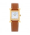 Hermès Heure H gold plated watch