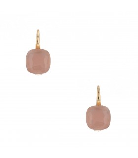 Pomellato Nudo pink quartz and gold earrings