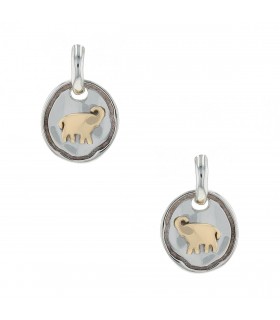 Dodo silver and gold earrings