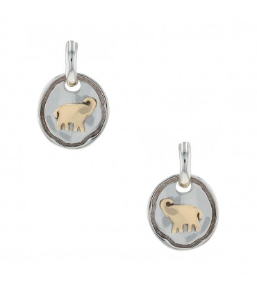 Dodo silver and gold earrings