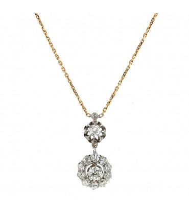 Collier or, platine et diamants