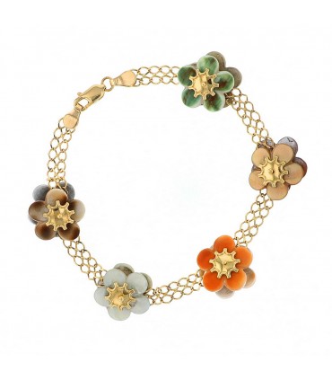 Bracelet or, nacre et coquillage