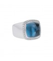 Fred Pain de Sucre diamonds, blue topaze and gold ring