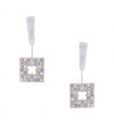 Mauboussin diamonds, color sapphires and gold earrings
