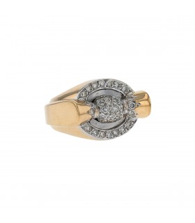 Diamonds, gold and platinum ring