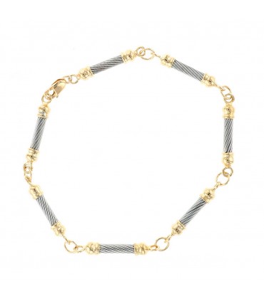 Stainless steel and gold bracelet