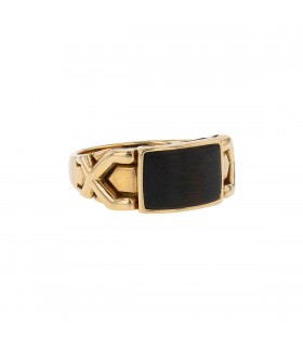 Boucheron wood and gold ring