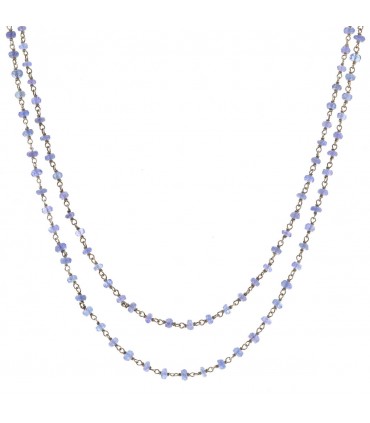 Collier argent et tanzanites