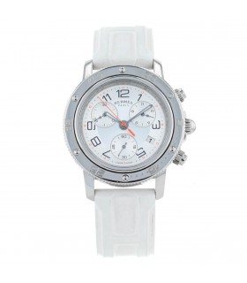 Hermès Clipper Chrono Plongée stainless steel watch