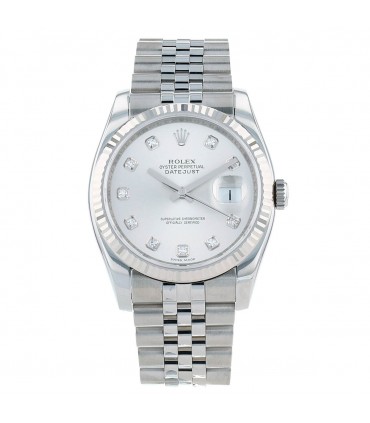 Rolex DateJust diamonds and stainless steel watch Circa 2007