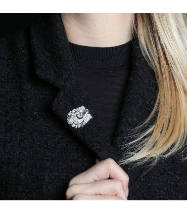 Broche platine et diamants