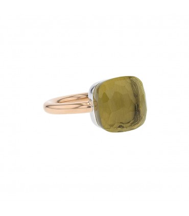 Pomellato Nudo Maxi quartz lemon and gold ring