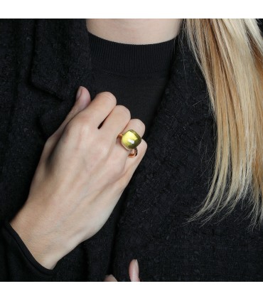 Pomellato Nudo Assoluto quartz limon and gold ring