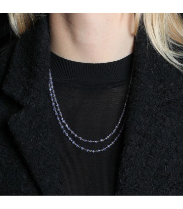 Collier argent et tanzanites