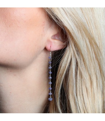 Silver and tanzanite earrings