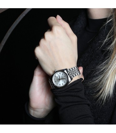 Rolex DateJust diamonds and stainless steel watch Circa 2007