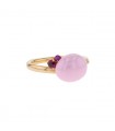 Pomellato Capri pink ceramic and rubies ring