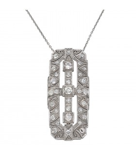 Collier or, platine et diamants