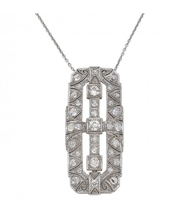 Collier or, platine et diamants