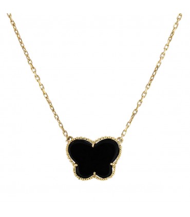 Collier papillon or et onyx