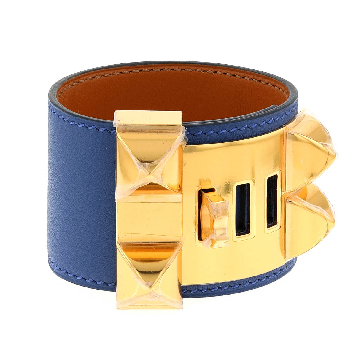 Hermes Gold Swift Leather Collier de Chien Bracelet