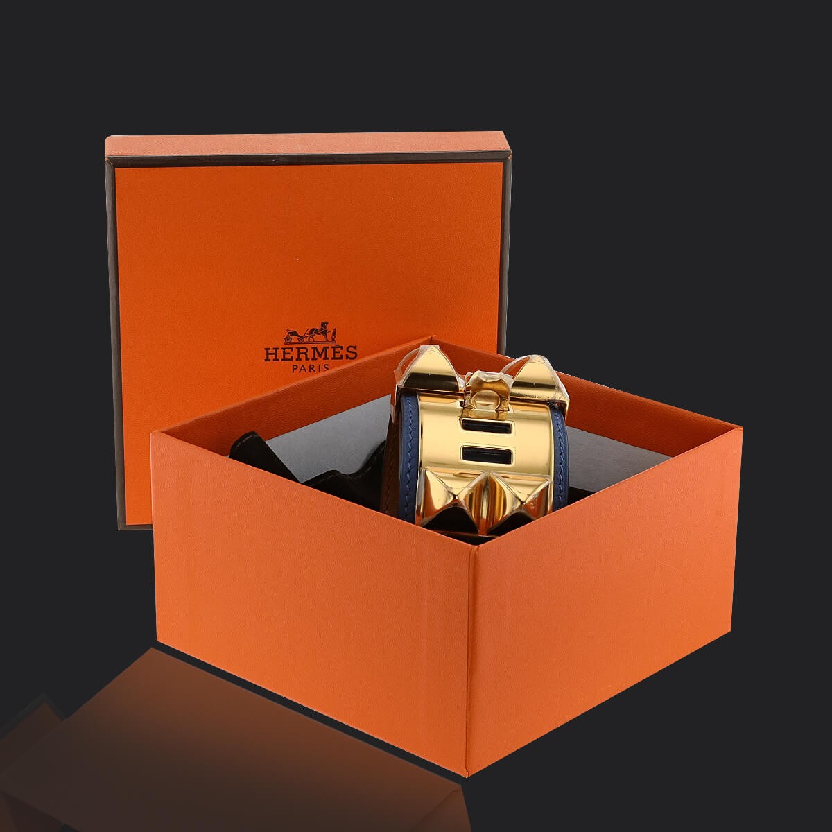 Hermes 18K Rose Gold Collier de Chien Rock Bracelet  The Bag Hub