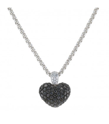 Chopard Coeur black and white diamonds and gold necklace