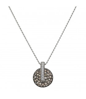 Mouawad brown and white diamonds and gold necklace