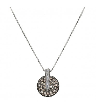 Mouawad brown and white diamonds and gold necklace