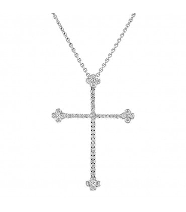 Collier croix or et diamants