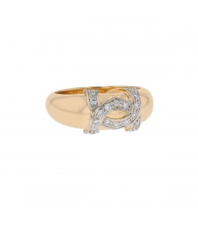 Cartier Double C diamonds and gold ring