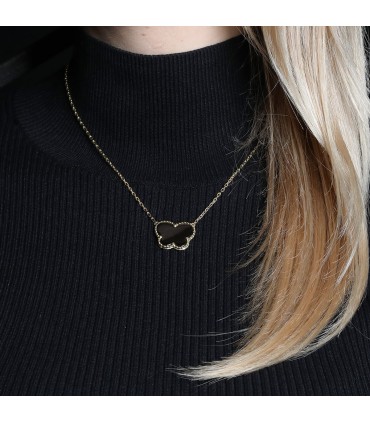 Onyx and gold necklace