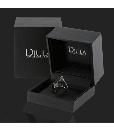 Djula black and white diamonds and gold ring