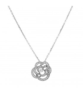 Chanel Fil de Camélia diamonds and gold necklace