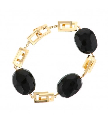 Bracelet or jaune et onyx