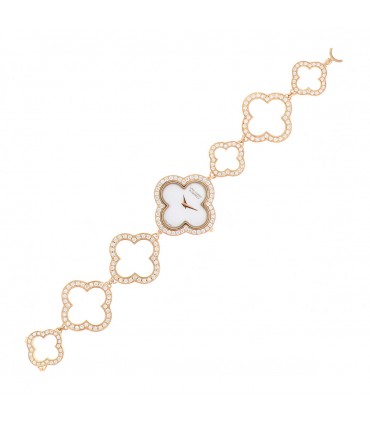 Van Cleef & Arpels Alhambra diamonds and 18k gold watch