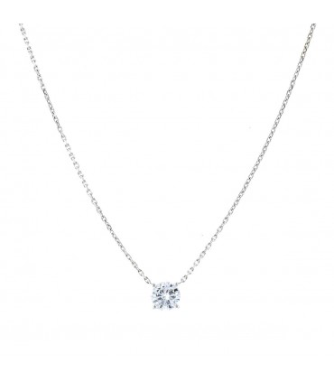 Collier or et diamant - Certificat GIA 1,08 ct F SI1