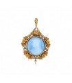 Art Nouveau gold and cameo pendant