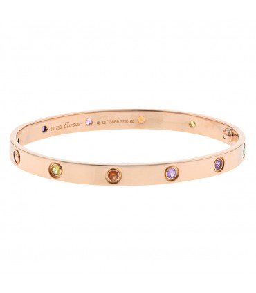 Cartier Love natural gems and gold bracelet Size 19