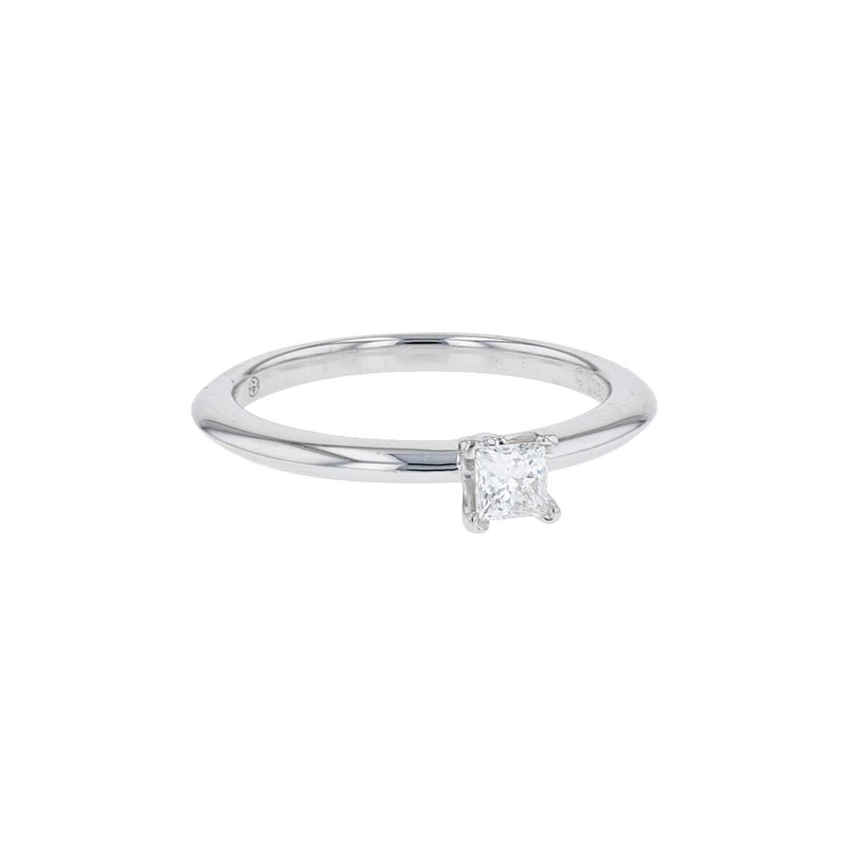 $5950 Tiffany Co Platinum 0.64ct F VS1 Square Princess Diamond Engagement  Ring 6 | eBay