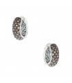 Boucles d’oreilles or, diamants cognacs et bleus