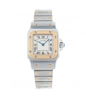 Cartier Santos stainless steel and gold watch