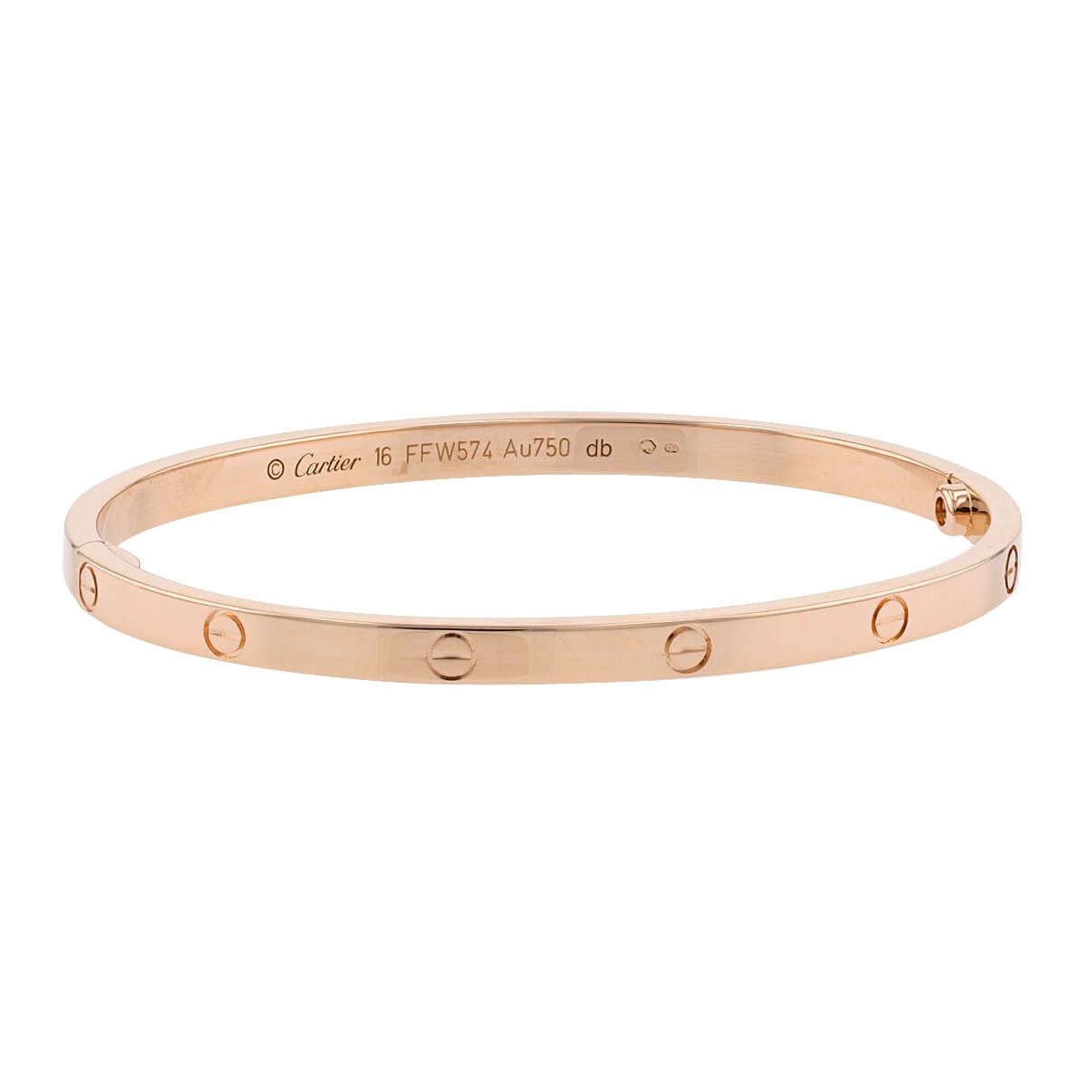 Cartier love sm bracelet rosé gold size 16 