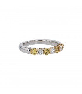 Tiffany & Co. diamonds, yellow sapphires, gold and platinum ring